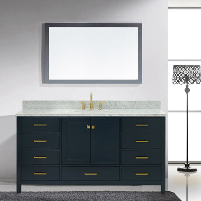 Imperial Vanities 72 In. Single Sink Base Cabinet with Carrara White ...